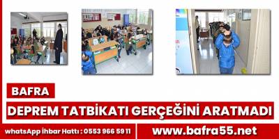 Bafra'da İlkokulda deprem tatbikatı gerçeğini aratmadı