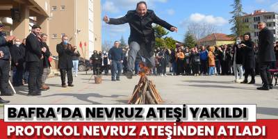 Okul Bahçesinde nevruz ateşi yakıldı