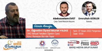 Dr. Murat Yıldız, 2022'de Bafra'da Ramazan'a Bu Akşam Konuk Olacak