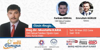 Doç. Dr. Mustafa Kara, 2022'de Bafra'da Ramazan'a Bu Akşam Konuk Olacak