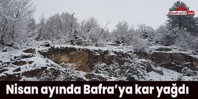 Nisan ayının ortasında  Bafra'ya kar yağdı