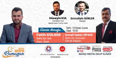 Bafra İlçe Vaizi  Fatih DÜLGER 2022 'de Ramazanın Konuğu