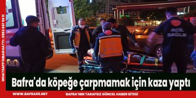 Bafra'da köpeğe çarpmamak için kaza aptı