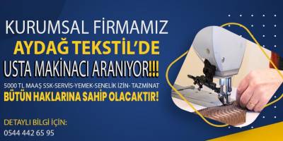 Usta Makinacı Aranıyor!