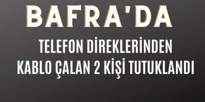 Bafra'da telefon direklerinden kablo çalan 2 kişi tutuklandı