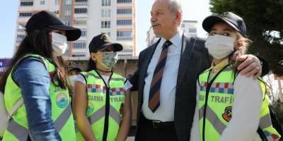 Samsun'da kırsal mahalle çocuklarına trafik eğitimi