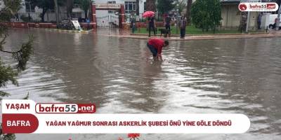 Bafra'da yağan yağmur hayatı felç etti