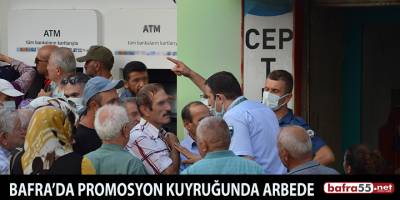 Bafra’da Promosyon kuyruğunda arbede