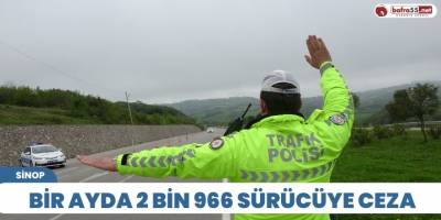 Sinop’ta bir ayda 2 bin 966 sürücüye ceza
