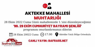 Aktekke 29 Ekim Kutlaması Canlı Yayınla Bafra55.net'de