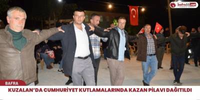 Kuzalan’da Cumhuriyet Kutlamalarında Kazan Pilavı Dağıtıldı