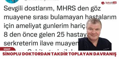 Sinop'lu Doktordan takdir toplayan davranış