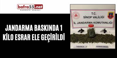 Jandarma baskında 1 kilo esrar ele geçirildi