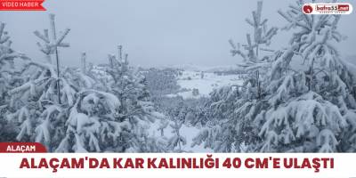 Alaçam'da kar kalınlığı 40 cm'e ulaştı