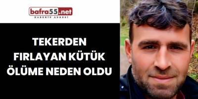 Tekerden fırlayan kütük ölüme neden oldu