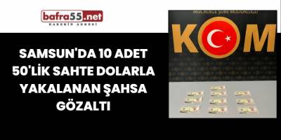 Samsun'da 10 adet 50'lik sahte dolarla yakalanan şahsa gözaltı