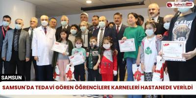 Samsun'da Tedavi Gören Öğrencilere Karneleri Hastanede Verildi