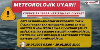 Orta ve Doğu Karadeniz’de kuvvetli rüzgar ve fırtına bekleniyor