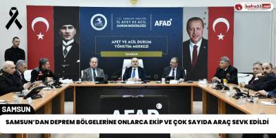 Samsun’dan Deprem Bölgelerine Onlarca Ekip ve Çok Sayıda Araç Sevk Edildi