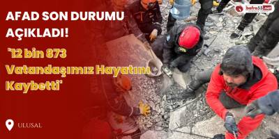 AFAD son durumu açıkladı!  '12 bin 873  Vatandaşımız Hayatını Kaybetti'