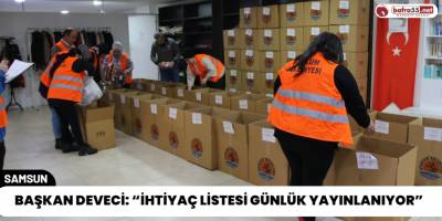 Başkan Deveci: “İhtiyaç Listesi Günlük Yayınlanıyor”