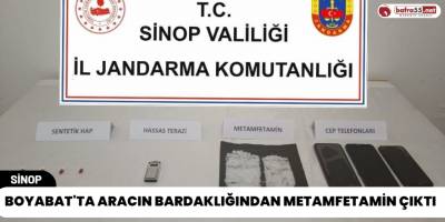 Boyabat'ta Aracın Bardaklığından Metamfetamin Çıktı
