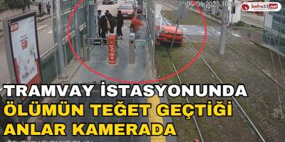 Tramvay İstasyonunda Ölümün Teğet Geçtiği Anlar Kamerada