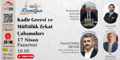 2023'de Ramazan Programımızın 26'ncı Gün Konusu ‘Kadir Gecesi ve Müftülük Zekat Çalışmaları’