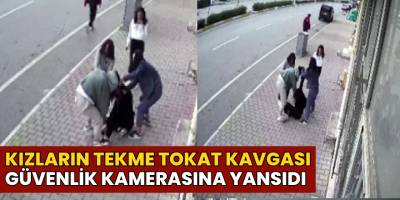 Kızların Tekme Tokat Kavgası Güvenlik Kamerasına Yansıdı