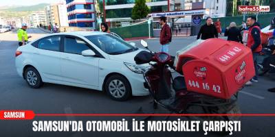 Samsun'da otomobil ile motosiklet çarpıştı