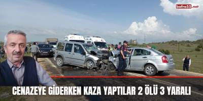 Cenazeye Giderken Kaza Yaptılar 2 Ölü 3 Yaralı