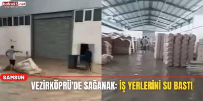 Vezirköprü'de Sağanak: İş Yerlerini Su Bastı