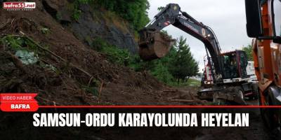 Samsun-Ordu Karayolunda Heyelan