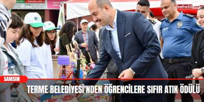 Terme Belediyesi'nden öğrencilere sıfır atık ödülü