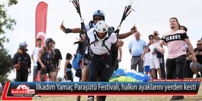 İlkadım Yamaç Paraşütü Festivali, halkın ayaklarını yerden kesti