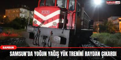 Samsun’da Yoğun Yağış Yük Trenini Raydan Çıkardı
