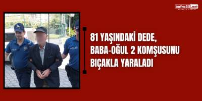 81 yaşındaki dede, baba-oğul 2 komşusunu bıçakla yaraladı