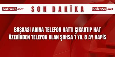Başkası adına telefon hattı çıkartıp hat üzerinden telefon alan şahsa 1 yıl 8 ay hapis