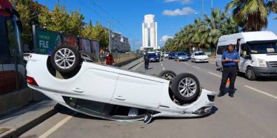Samsun'da otomobil takla attı: 1 yaralı