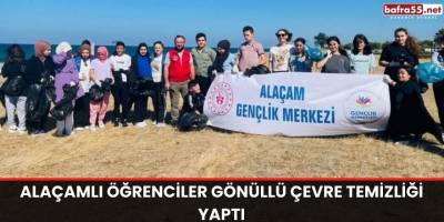 Alaçamlı öğrenciler gönüllü çevre temizliği yaptı