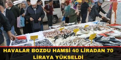 Havalar bozdu hamsi 40 liradan 70 liraya yükseldi