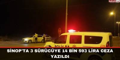 Sinop'ta 3 sürücüye 14 bin 593 lira ceza yazıldı
