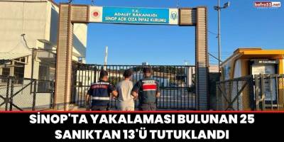 Sinop'ta yakalaması bulunan 25 sanıktan 13'ü tutuklandı