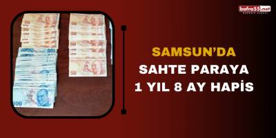 Samsun'da sahte paraya 1 yıl 8 ay hapis
