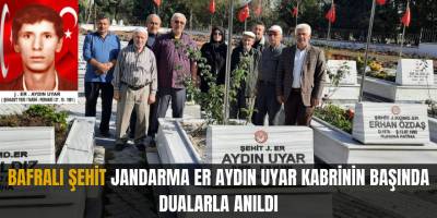Bafralı Şehit Jandarma Er Aydın Uyar Kabrinin Başında Dualarla Anıldı