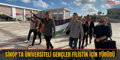 Sinop'ta üniversiteli gençler Filistin için yürüdü