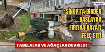 SİNOP’TA BİRDEN BAŞLAYAN FIRTINA HAYATI FELÇ ETTİ