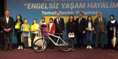 "Engelsiz Yaşam Hayalim" resim yarışmasının kazananları ödüllerini aldı