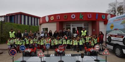 Samsun'da jandarmadan miniklere trafik eğitimi