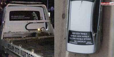 Samsun’da ilginç araba arkası yazıları